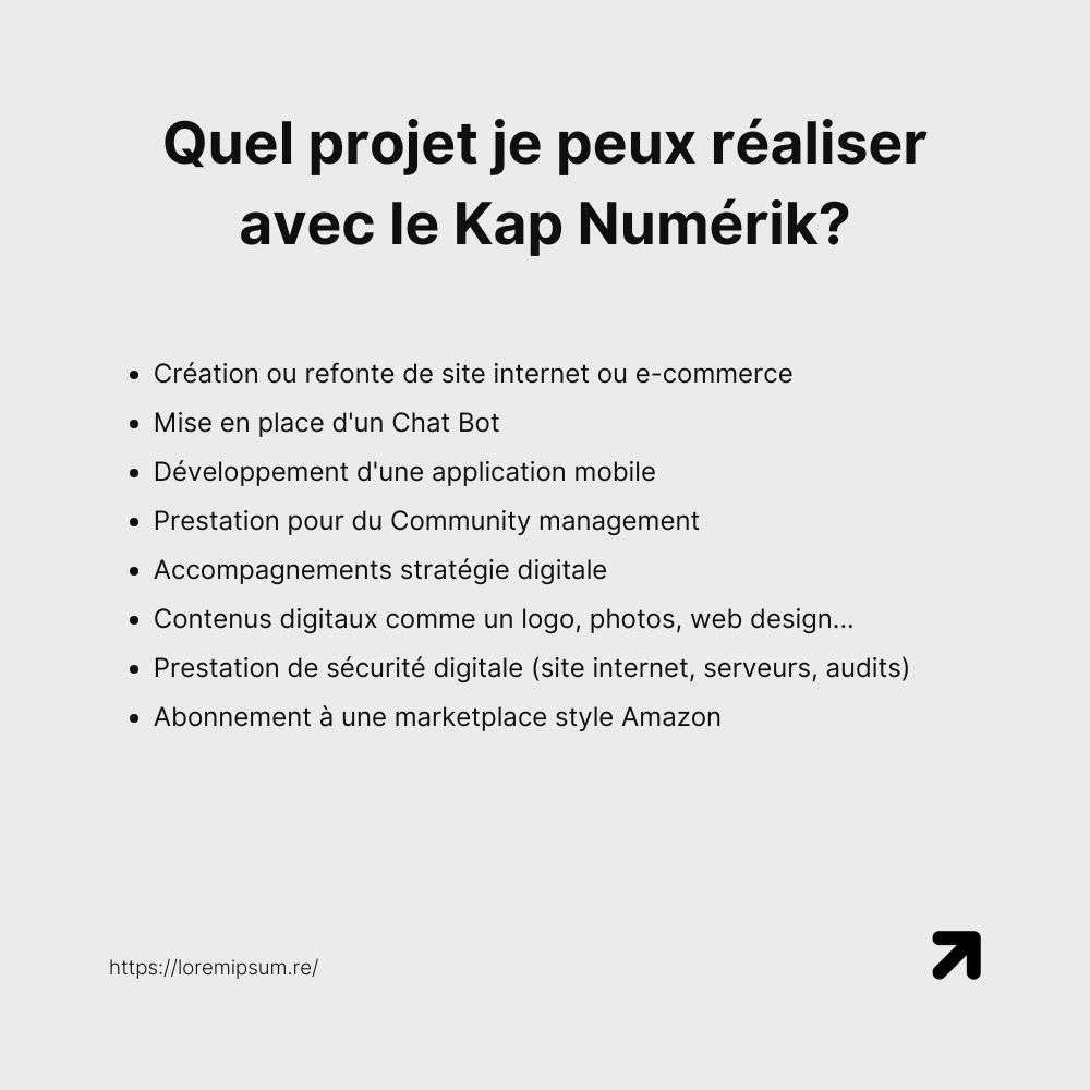 Quel projet je peux réaliser avec le kap numérik (image)