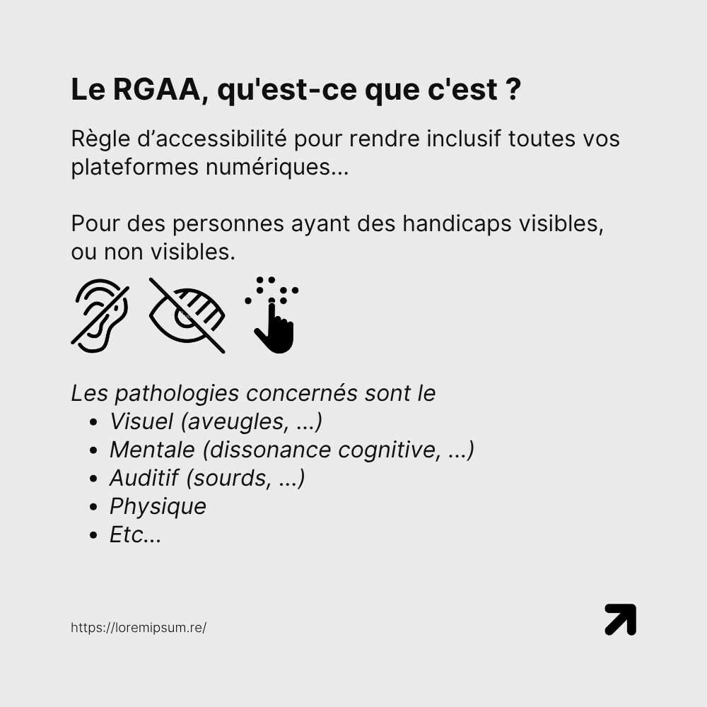 Image expliquant rapidement ce qu'est la RGAA.