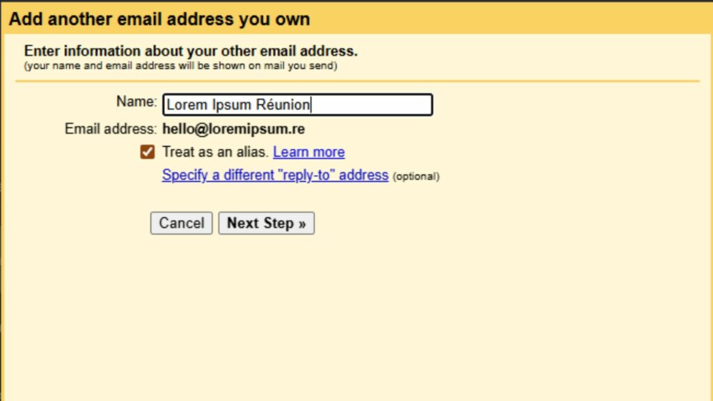 Ajouter un nom qui sera visible auprès des personnes qui recevront depuis cette boîte mail OVH