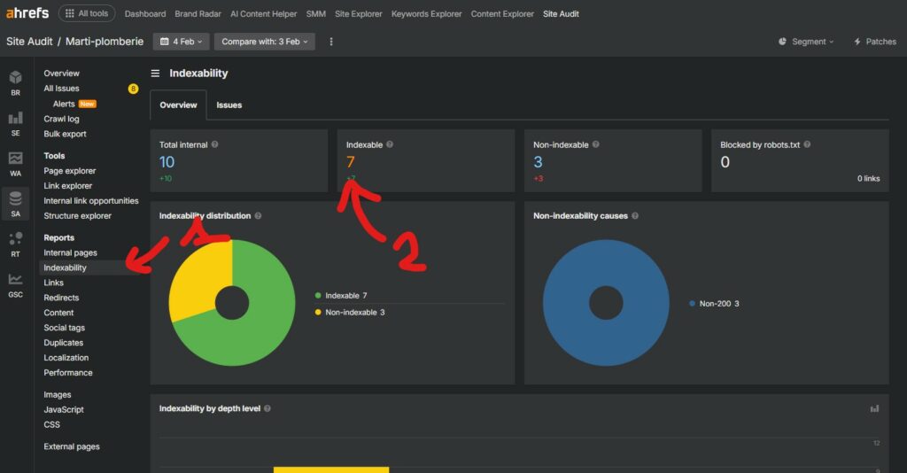 Comment accéder aux pages à référencer avec IndexNow sur Ahrefs