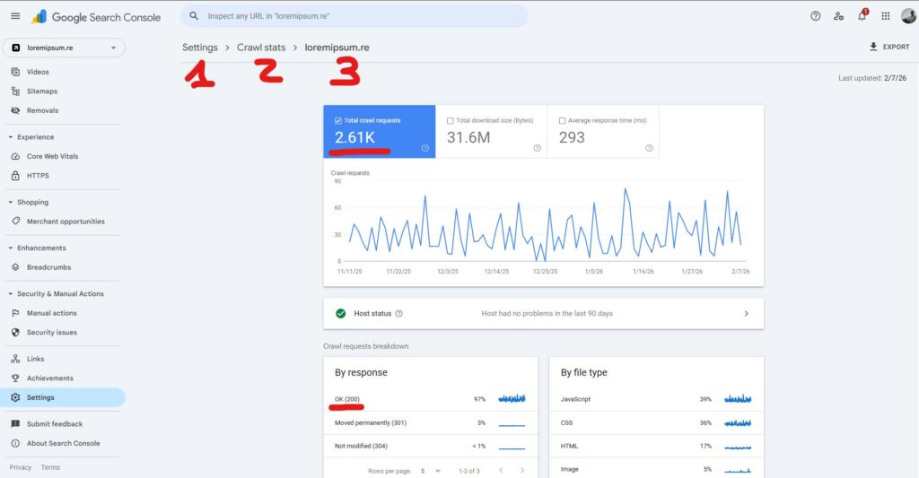 Observer comment Google Search Console crawl votre site internet