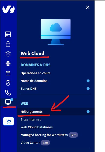 Accéder à son hébergement OVH