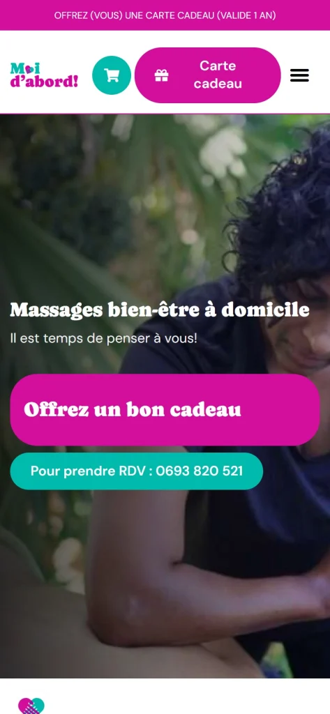 Version mobile du site de Moi d’abord