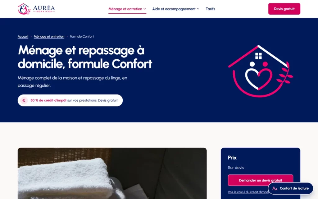 Page Formule Confort