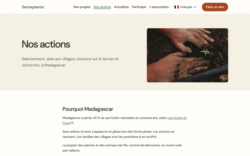 Page Nos actions