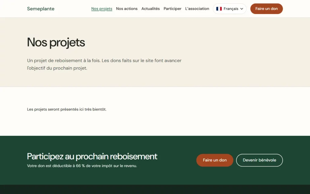 Page Nos projets