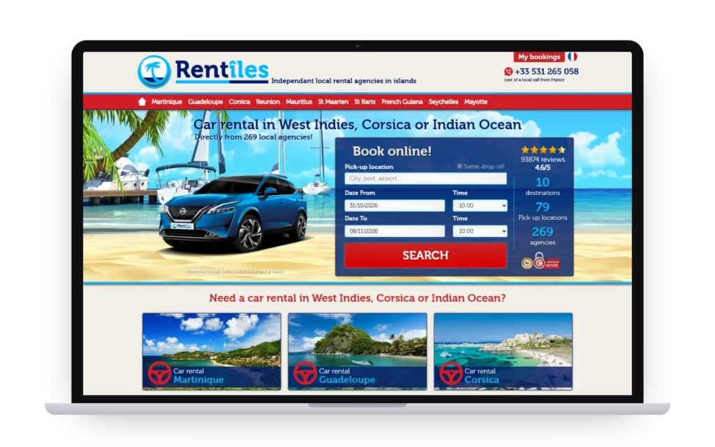 Site Rentîles sur ordinateur