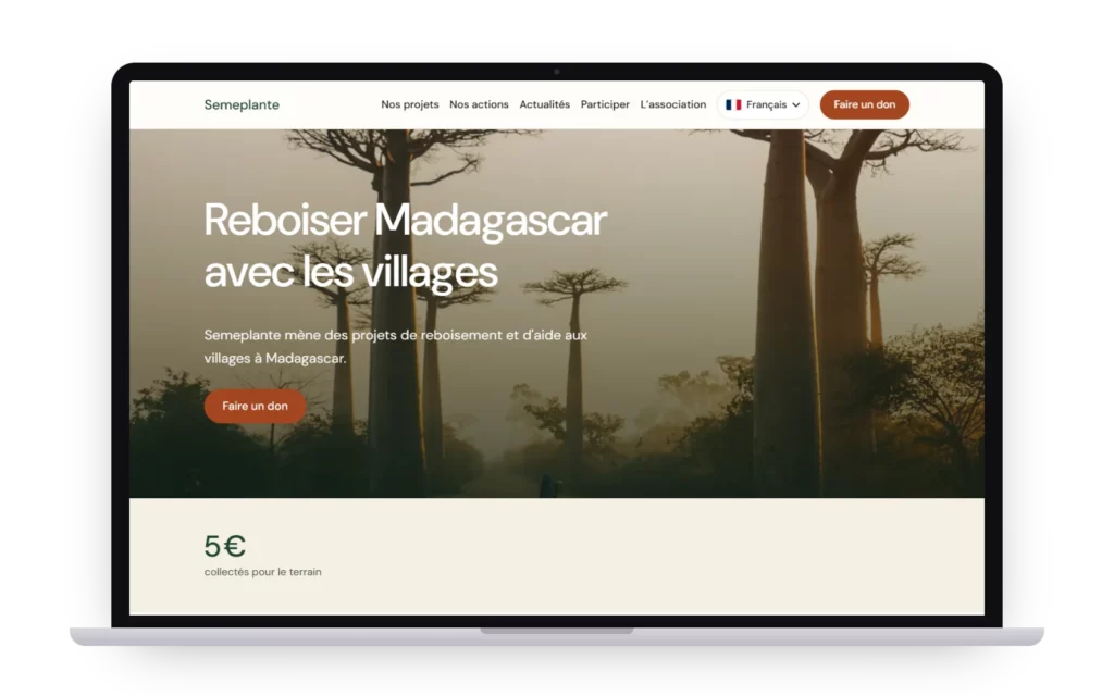 Site Semeplante sur ordinateur