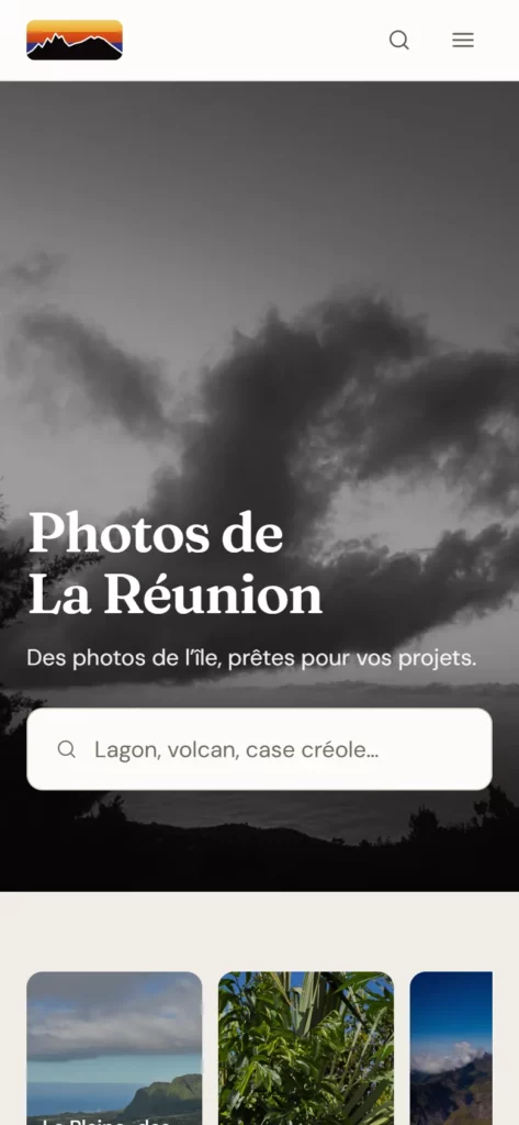 Version mobile du site Photos Réunion