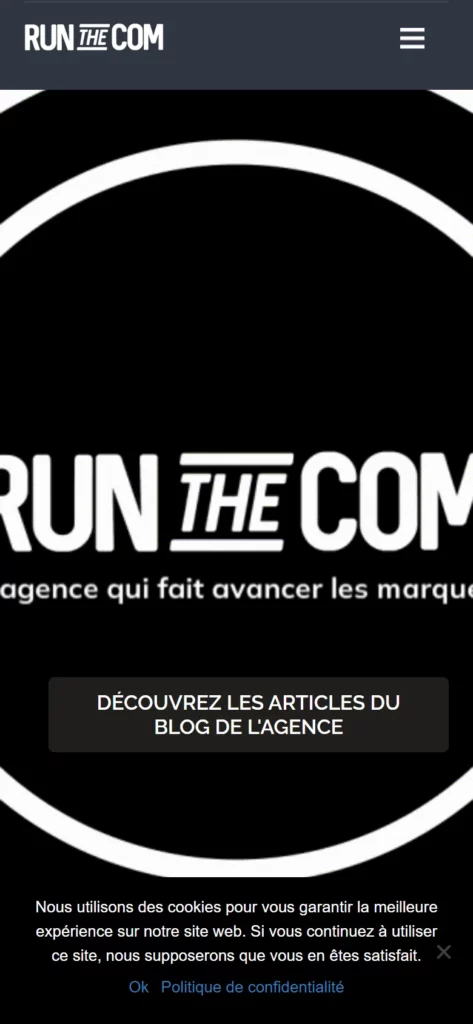 Version mobile du site Run The Com
