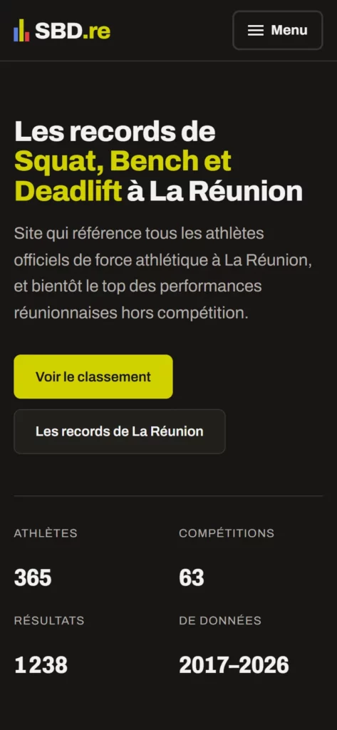Version mobile du site SBD.re