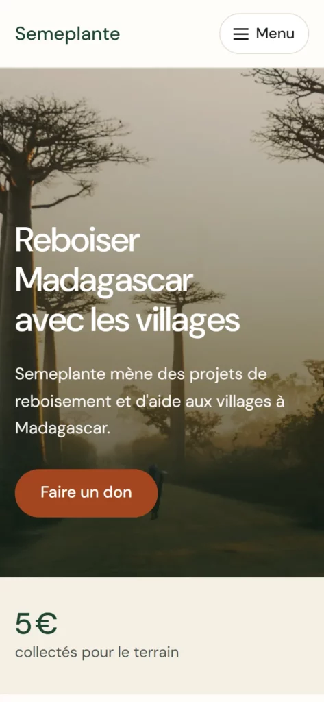 Version mobile du site Semeplante